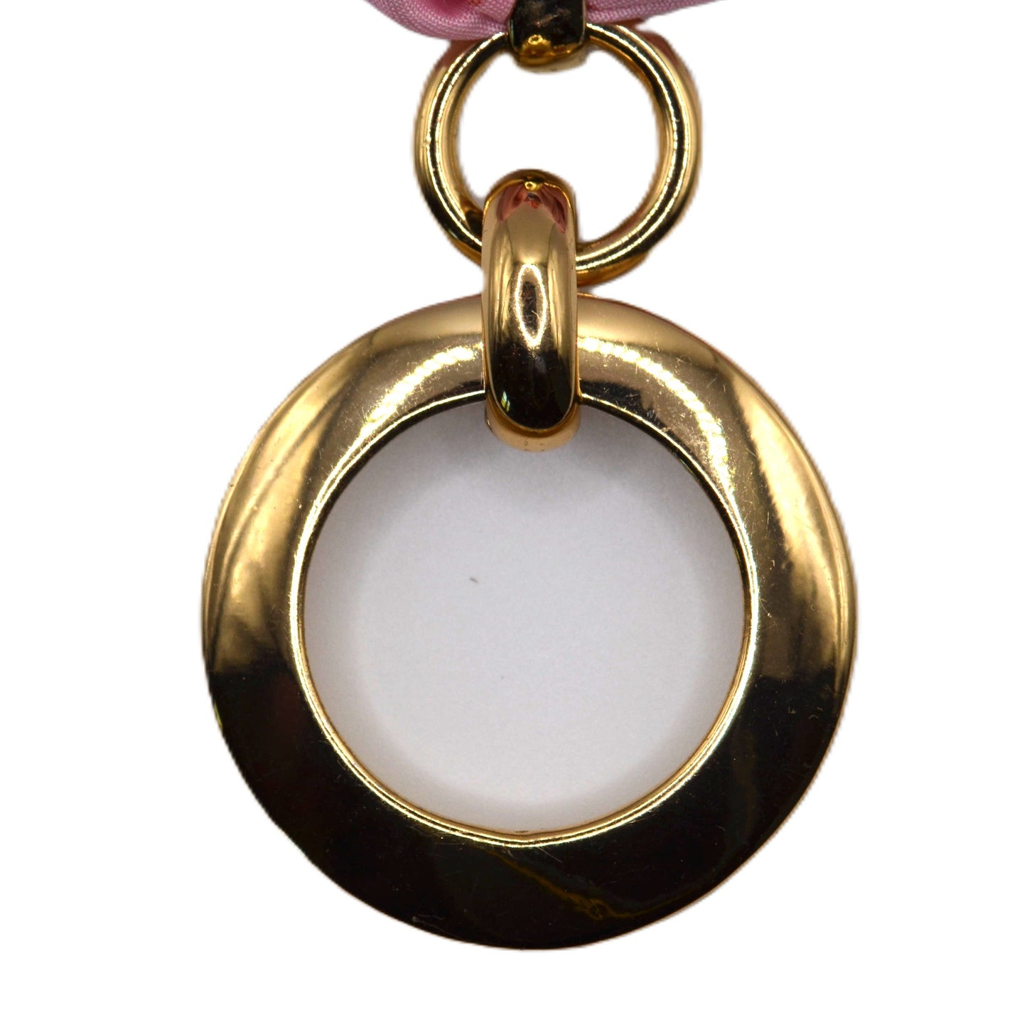 Pink Multicolored Scarf Necklace Gold Pendant
