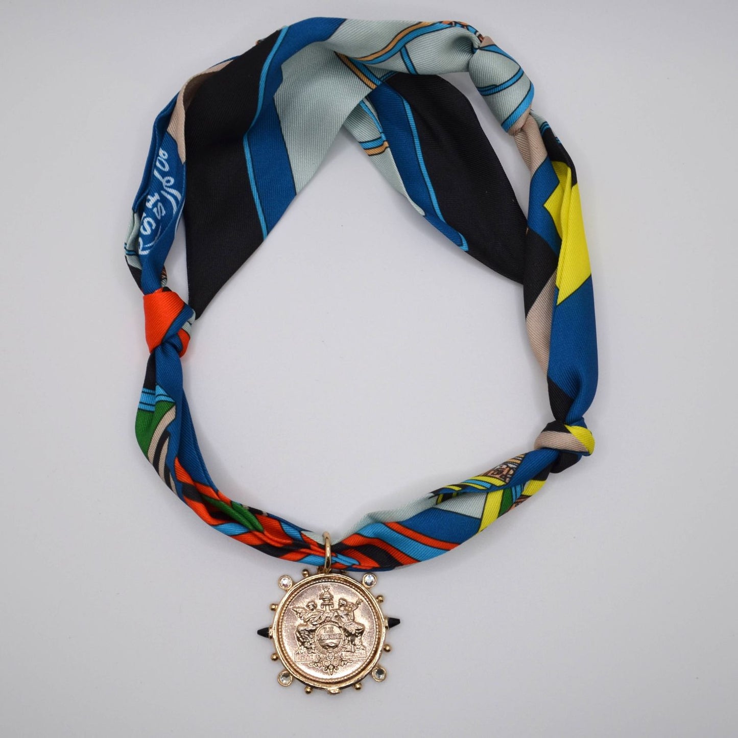 French Le Monde Coin Necklace