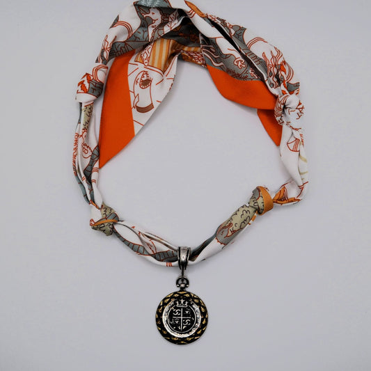 Vintage Cross Pendant Scarf Necklace