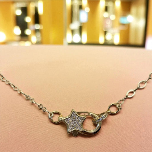 Star lobster clasp with gold plated chain